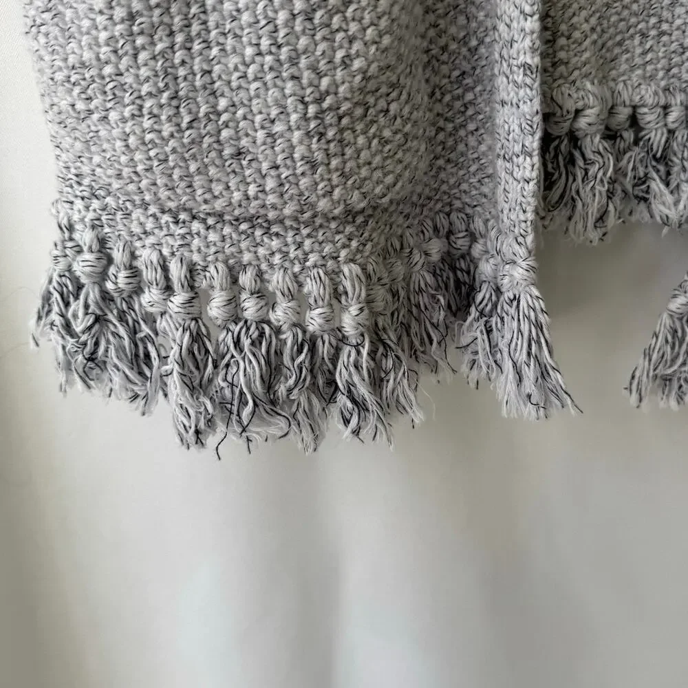 Madewell Womens XXS Memento Open Front Fringe Cardigan 100% Cotton Gray Textured - Picture 10 of 12